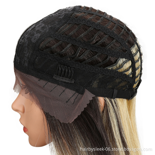 Magic Hair 20 Inch Synthetic Straight Hair Lace Front Wig Natural Hairline Heat Resistant Fiber Hair Middle Part For Black Women